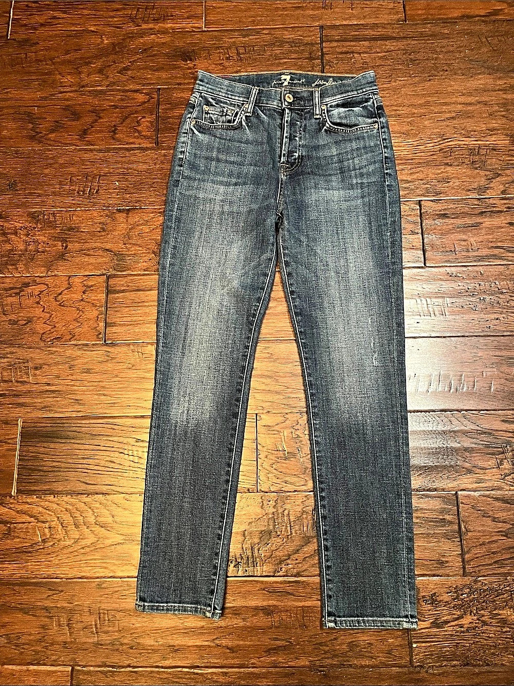7 For All Mankind Josefina Skinny Boyfriend Jeans Blue Waist 25